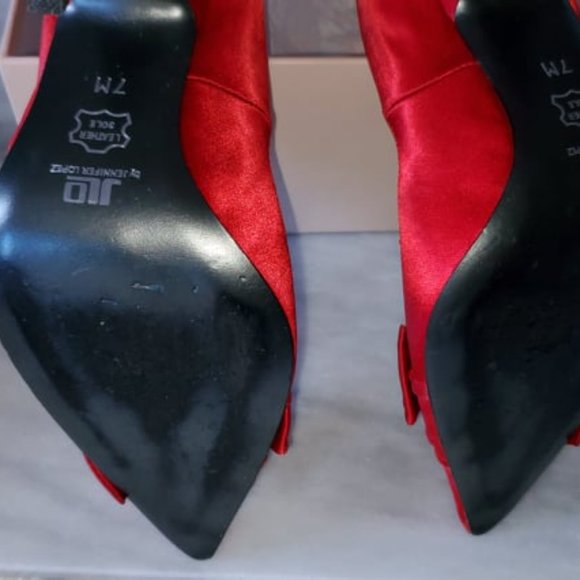 JLo Red Satin Heels - Picture 6 of 10
